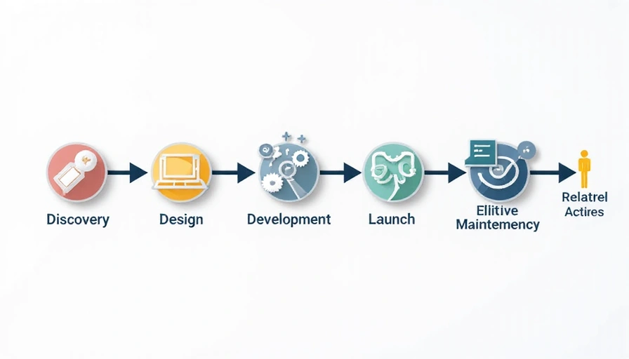 Diagram showing the web design process from strategy to launch and support