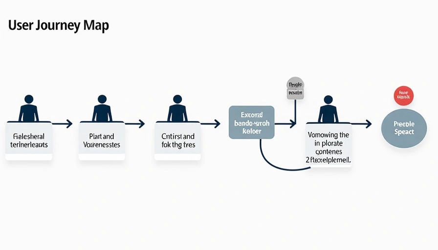 A diagram illustrating a user journey map with various touchpoints and emotional states, symbolizing the process of understanding user experience.